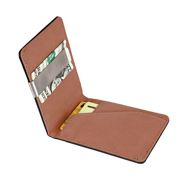 Unisex PU Leather Wallet RFID Blocking Slim Bifold Credit Card Holder with Money Clip - Orange