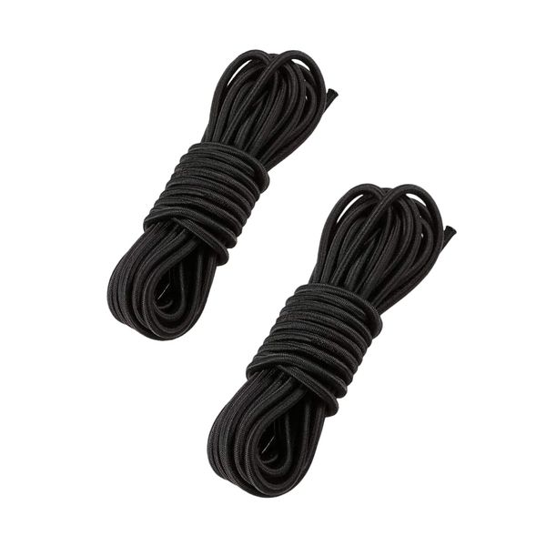 YFFSFDC Rubber Rope, Elastic Cord, Outdoor Rubber Rope, 2 Pieces, 1.9 ft (3 m), Wire Diameter 0.1 inch (3 mm), Black, Durable, Elastic Rubber, UV Resistant, Lightweight, Elastic Cord, Tent Rope,
