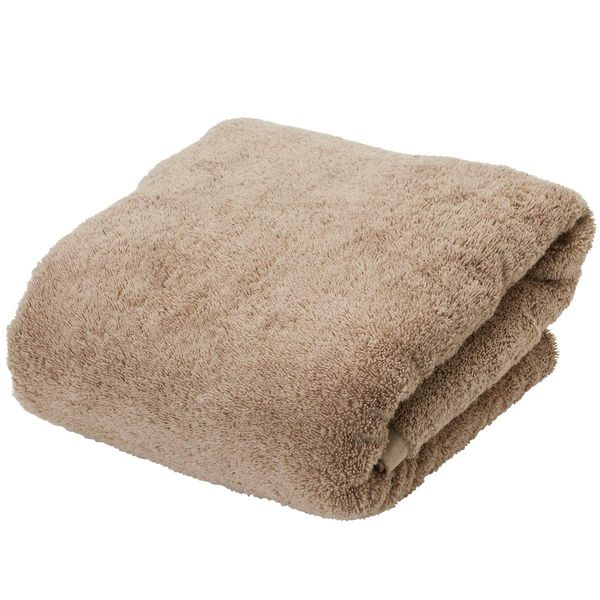 Large Bath Towel, Towel Blanket, 100% Cotton, 2288 Momme, 35.4 x 63.0 inches (90 x 160 cm), Sand [Bath Towel, Bed Towel, Bed Sheet, Blanket, Esthetic Towel, Commercial Towel, Large, Solid Color,