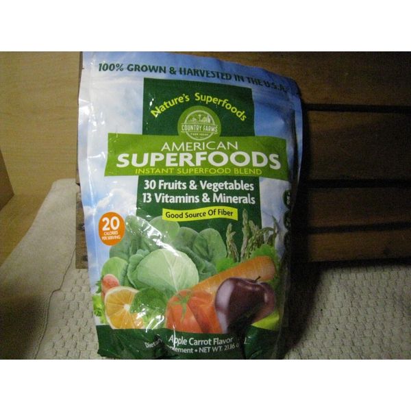 Country Farms American SuperFoods 21oz bag powder blend 2024 apple/carrot flavor