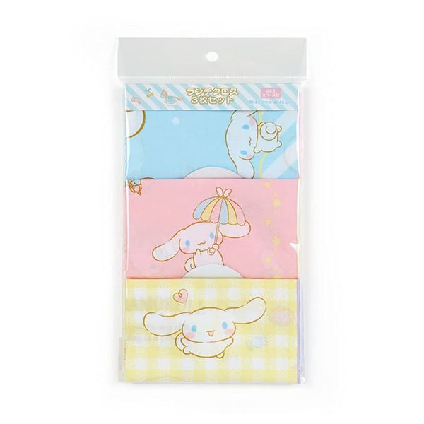 Sanrio 880060 Lunch Cloth, Set of 3, Approx. 16.9 x 16.9 inches (43 x 43 cm), 100% Cotton, Name Space, Cinnamoroll, Character, 880060