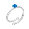 Sterling Silver & Aquamarine CZ Crystal March Adjustable Birthstone Ring
