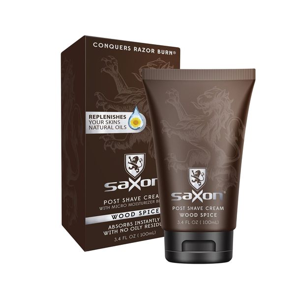 Saxon Post Shave Cream with Micro Moisturizing and Conditioning Beads Woodspice