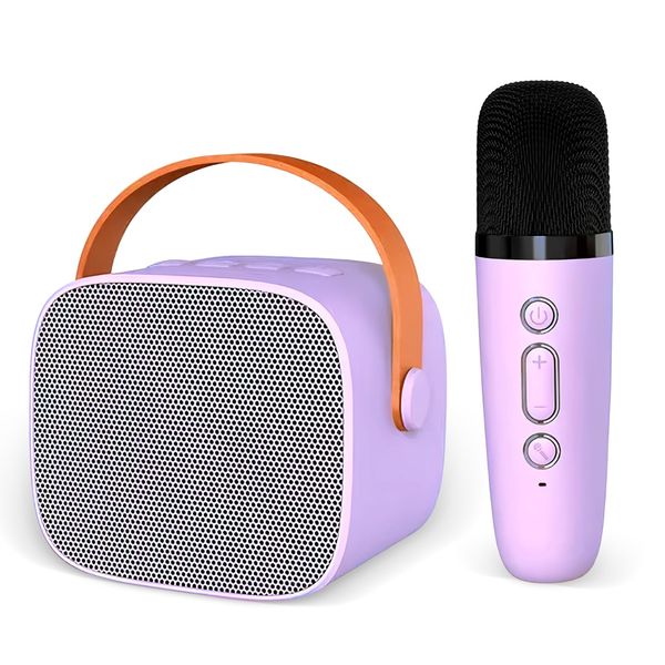 DYETUNY Karaoke Machine for Kids and Adult, Portable Bluetooth Speaker with Wireless Microphone, Clear & Loud Sound, Karaoke Microphone Toys Gifts for Girls 4, 5, 6, 7, 8, 9, 10 +Year Old (Purple)