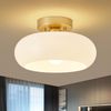 Mid-Century Modern Gold Semi Flush Mount Ceiling Light, Kitchen Ceiling Light Fi