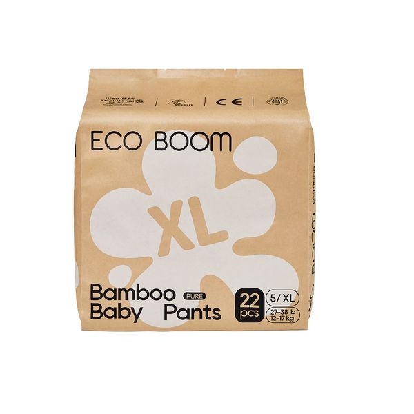 ECO BOOM Training Pants for Toddler Potty, Hypoallergenic for Sensitive Skin, Size 5 Suitable for 27 to 38lb (XL - 22 Count)