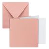 15x Square Folding Card Set - 15 x 15 cm - with envelopes & inserts - Old Pink