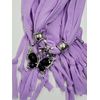 GFM Ladies Scarf with Owl or Butterfly Pendant and Tassels Gift Idea, BF80-GHJMN-Purple