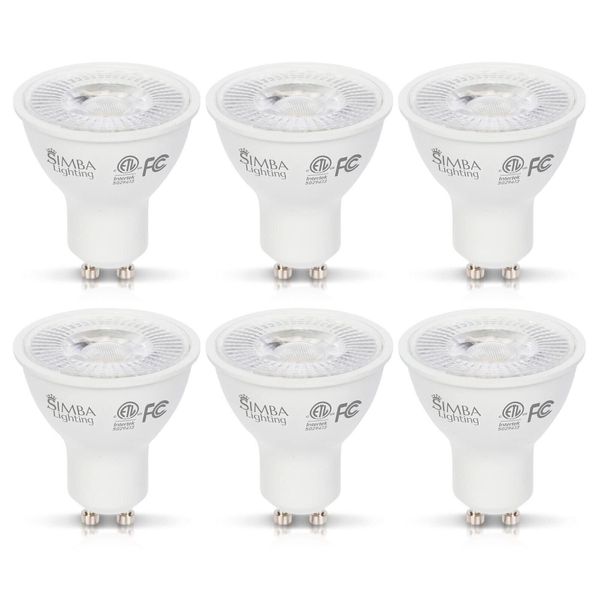[6 Pack] Simba Lighting® LED GU10 ETL 7W Non-Dimmable 70W Replacement Bulb 5000K