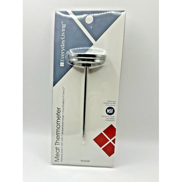 Stainless Steel Meat Thermometer 120-200F by Everyday Living  NEW