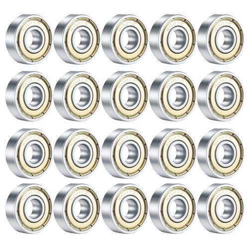 20PCS Skateboard Bearings, 608ZZ Double Shielded Ball Bearings, Small Bearing Replacement Parts for Longboard Roller Skates (Silver)