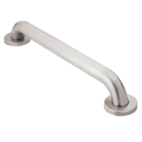 Moen LR8924P Home Care Safety 24-Inch Stainless Steel Bathroom Grab Bar with Textured Grip, Peened