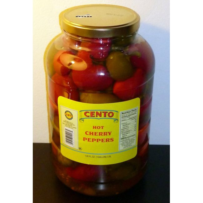 Cento Premium Whole Hot Cherry Peppers, LARGE 1 Gallon