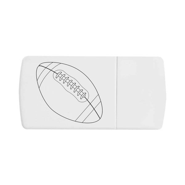 'Leather Rugby Ball' Pill Box with Tablet Splitter (PI00022150)