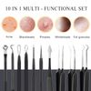 Boxoyx Pimple Popper Tool Kit - 10Pcs Blackhead Remover Comedone Extractor Tool Kit with Metal Case for Quick and Easy Removal of Pimples, Blackheads, Zit Removing, Forehead, Facial and Nose(Black)