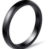 JUDE 3mm White Ceramic Plain Simple Classical Wedding Band Stackable Ring (Black, Q)