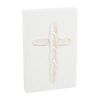 Mud Pie White Christmas Plaque, Cross, 8 1/2" x 5 1/2"