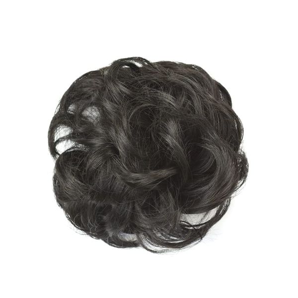 Bun Wig, Point Wig, Extension, Hair Piece, Elastic Band Included, Hair Ornament, Wedding, After-party, Dating, Party (1 pc, Black)