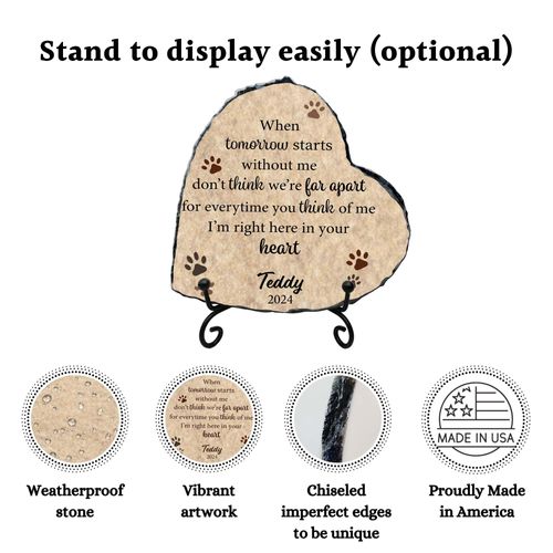 Personalized Cat Memorial Stone, Dog Cat Loss Memorial Gift, Loss of Cat Sympathy Gift, Memorial Plaque Pet Passing Away Gift (S-008)