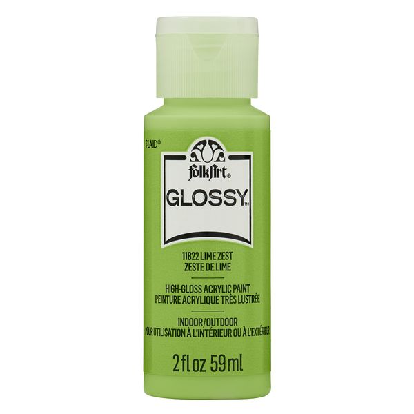Lime Zest Folkart Glossy Acrylic Paints - 2oz
