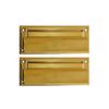 QCAA Solid Brass Mail Slot, with Solid Brass Interior Frame and Solid Brass Back Plate, 8-7/8''X2-7/8, Polished Brass, 1 Pack, Made in Taiwan