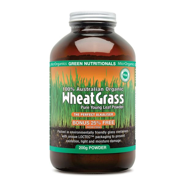 MicrOrganics Green Nutritionals Australian Organic WheatGrass 200g Wheat Grass