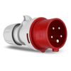 REV CEE plug, 400 V, 16 A, 5-pin, 3Ph + N + PE, IP44, red