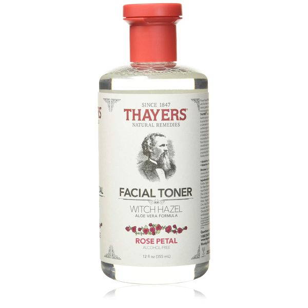 Thayers Facial Toner, Witch Hazel with Aloe Vera, Rose Petal, 12 Fl Oz