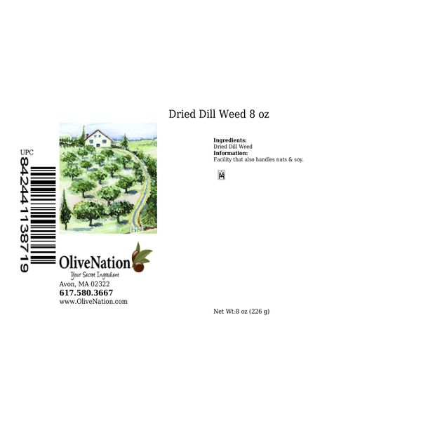 OliveNation Dried Dill Weed for Dips, Sauces, Dressings, Non-GMO, Gluten Free, Kosher, Vegan - 8 ounces