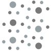Grey/Metallic Silver Vinyl Wall Stickers - 2 & 4 inch Circles (60 Decals)