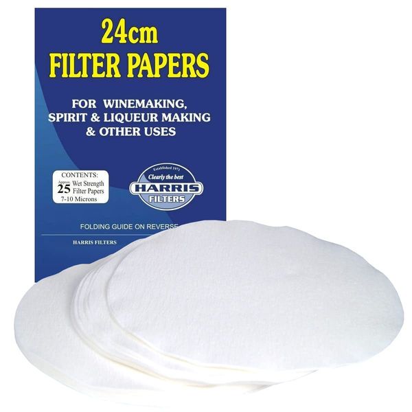Home Brew & Wine Making - Harris 24cm Filter Papers - Pack of 25