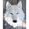 Large Ghost Albino Snow White Wolf Head Wall Decor Plaque 16"H Direwolf Figure