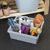 Kitchen Tidy Organiser Cleaning Caddy Multipurpose Cleaning Tools Storage Caddy with Strong Plastic Handle - Grey