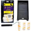Bates Paint Tool Set - 4" Roller, Foam & Mini Rollers, Tray 4", 5 pcs, Black 