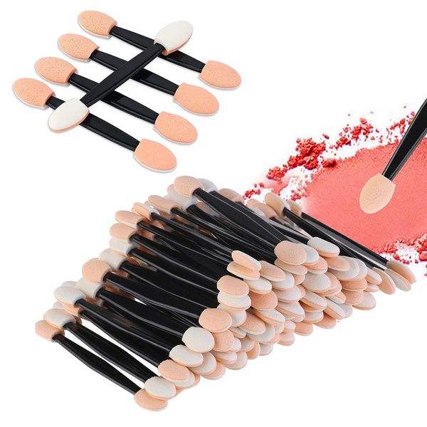 50Pcs Eye Shadows Sponge Brushes Disposable Eyeshadow Applicator Makeup Double Sided Reusable Wedge Shaped Eyeshadow Applicator for Women Girls