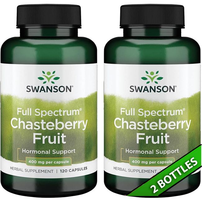 2 Pack Chasteberry Fruit 400 mg 240 Caps (2x120) Menopausal & Menstrual Support