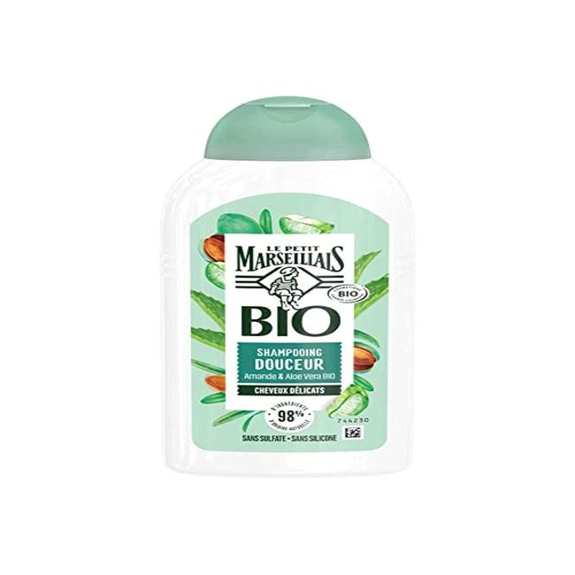 Le Petit Marseillais Bio-Shampoo, Sanftung, Aloe Vera & Mandel, Delicats, 1 Stück, 250 ml