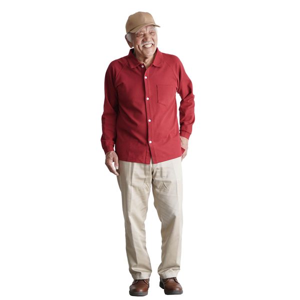 (Creature) Can be Worn in Nursing Homes, Dryer Safe, Gentlemen, Pique, Long Sleeve Polo Shirt & Full Open Polo Shirt, Men's, Elderly, Grandpa, Senior Fashion, Father's Day Gift, Birthday Gift, Respect