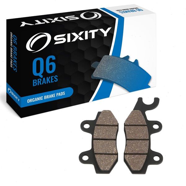 Sixity Q6 Front Organic Brake Pads compatible with Kawasaki KX500 E1 E2 E3 E4 E5 1989-1993 Complete Set