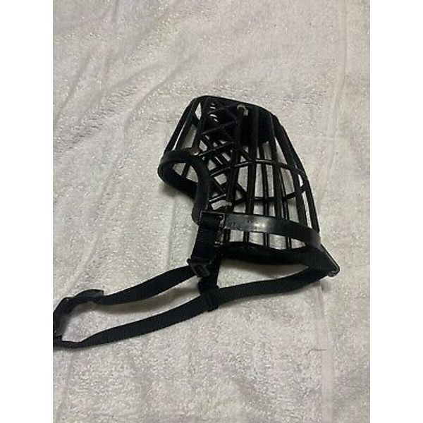 Basket Cage Dog Muzzle Adjustable Straps Strong Flexible Heavy Duty Plastic