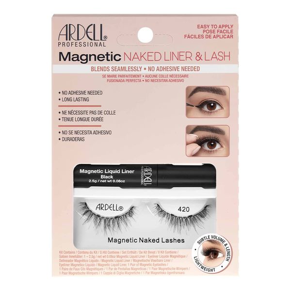 ARDELL Magnetic Liner Kit Naked Lash 420 - Magnetische Wimpern aus Echthaar mit magnetischem Eyeliner, kein Wimpernkleber notwendig | einfaches Anbringen, vegan & wieder verwendbar