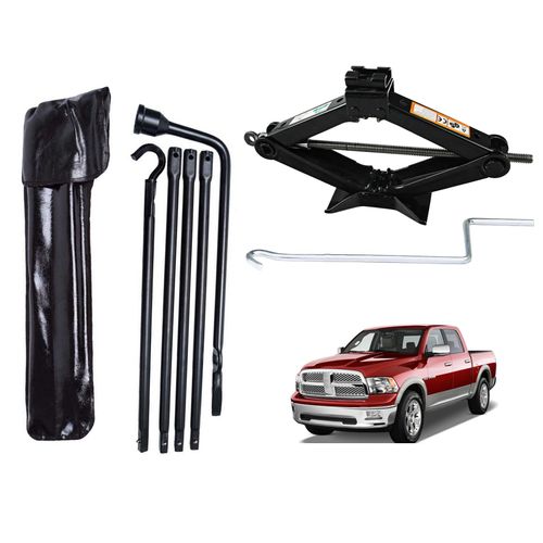 for 2002-2015 Dodge Ram 1500 Premium Spare Tire Tool Replacement Kit and 2 Ton Heavy Duty Scissor Jack, 2 Year Warranty