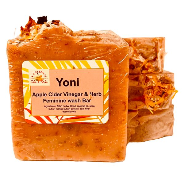 Yoni Soap Bar - PH balance, Apple Cider Vinegar-Herbal blend, odor, sweat, menstral odor, moisturizing, handmade 1 bar