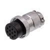 10101510135 Circular Cable Connector 10 Pin Female Silver Locking Ring