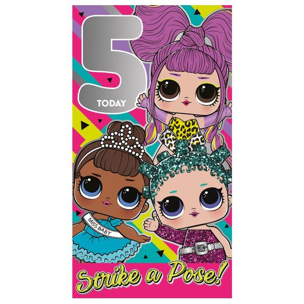 Danilo Promotions,Multi,LO027 Official LOL Surprise Doll Age 5 Birthday Card - 5th Birthday,210 x 290 mm