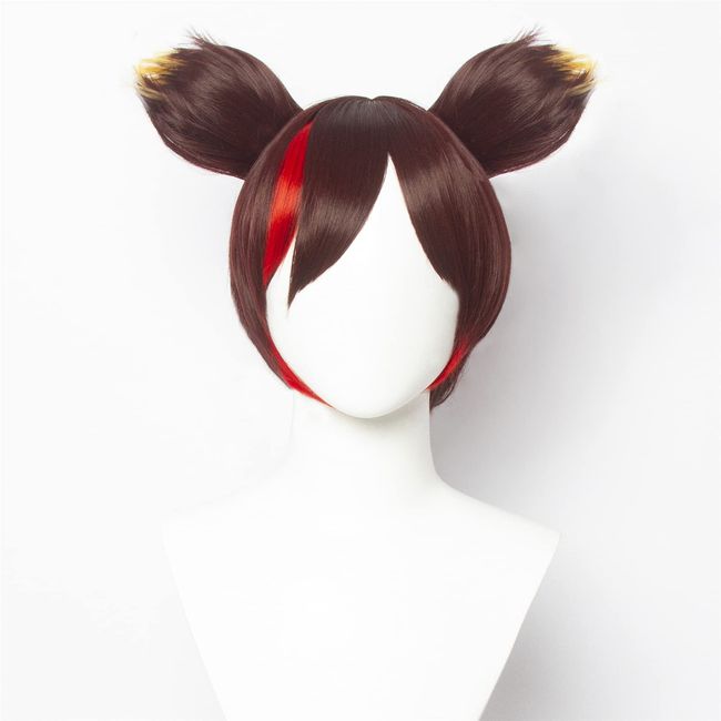 NSPSTT Haragami Rizuki, Explosive Rhythm, Spicy Flame, Cosplay Wig, Easy to Set, Genshin Impact, Shin-en Cosplay, Heat Resistant Wig (Explosive Rhythm, Spicy Flame, Wig)