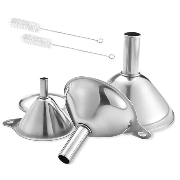 Stainless Steel Funnels,Premium Funnel Stainless Steel,kitchen funnel set,Hip Flask Funnel,Small Metal Funnels,Kitchen Funnels for Essentail Oil,Spices,Flask(1.7Inch/ 2.2Inch/ 2.9Inch)