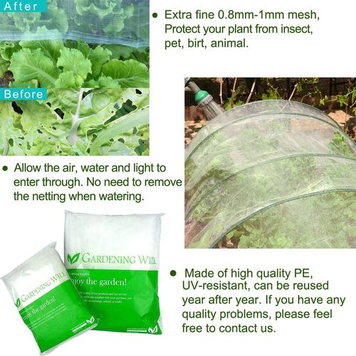 8x20Ft Mosquito Bug Insect Bird Fine Mesh Net Barrier Hunting Blind Garden Screen Netting for Protect Your Plant Fruits Flower