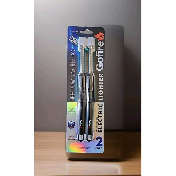 GOfire ARC E-Lighter Flexible Long Neck Rechargeable USB-C 2 pk. Black - NEW