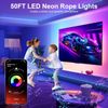 50FT Waterproof Neon LED Rope Light Flexible RGB String Lights for Decoration